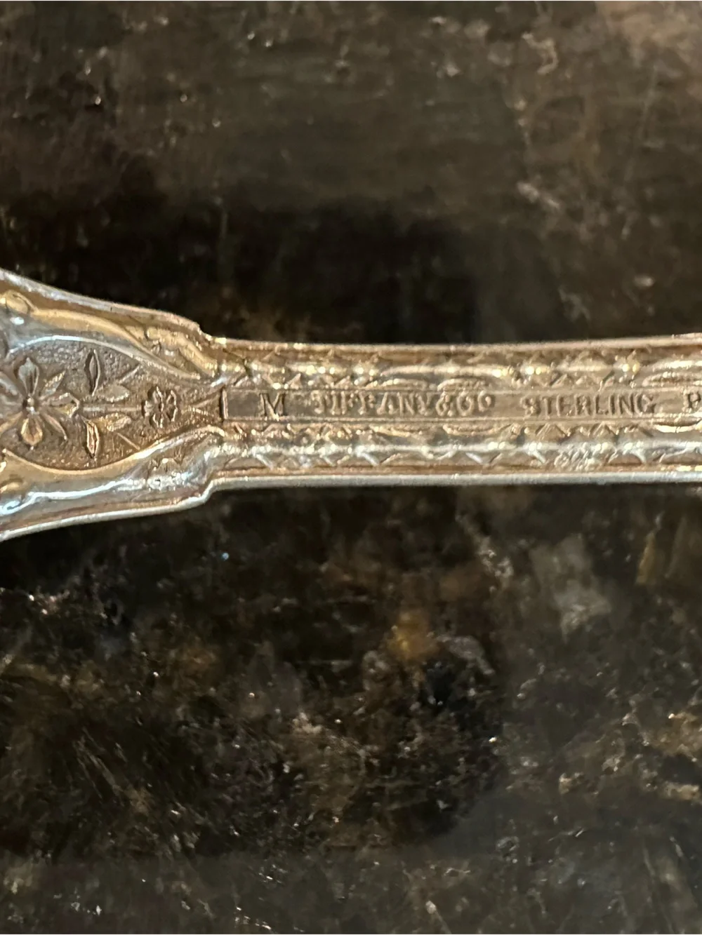 Pair of vintage Tiffany & Co. Silver Ornate Dinner Spoons